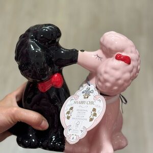 Shabby Chic Black and Pink Poodle Decor